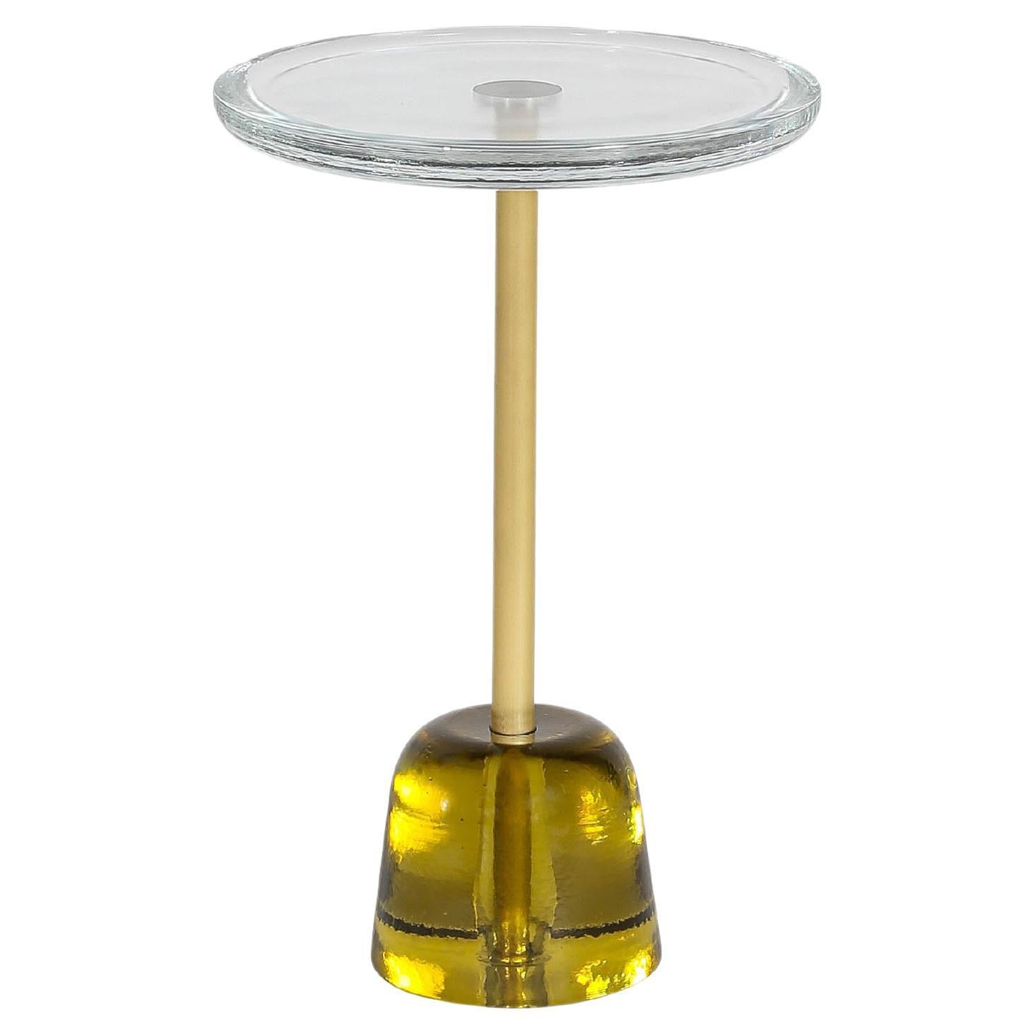 Pina High Transparent Brass Side Table by Pulpo
