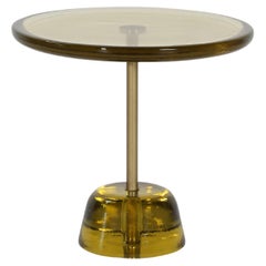 Pina Low Corn Yellow Brass Side Table by Pulpo