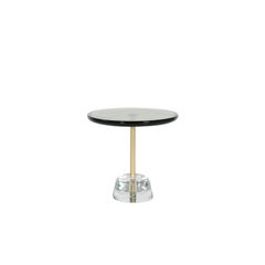 Pina Low Green Brass Transparent Side Table by Pulpo