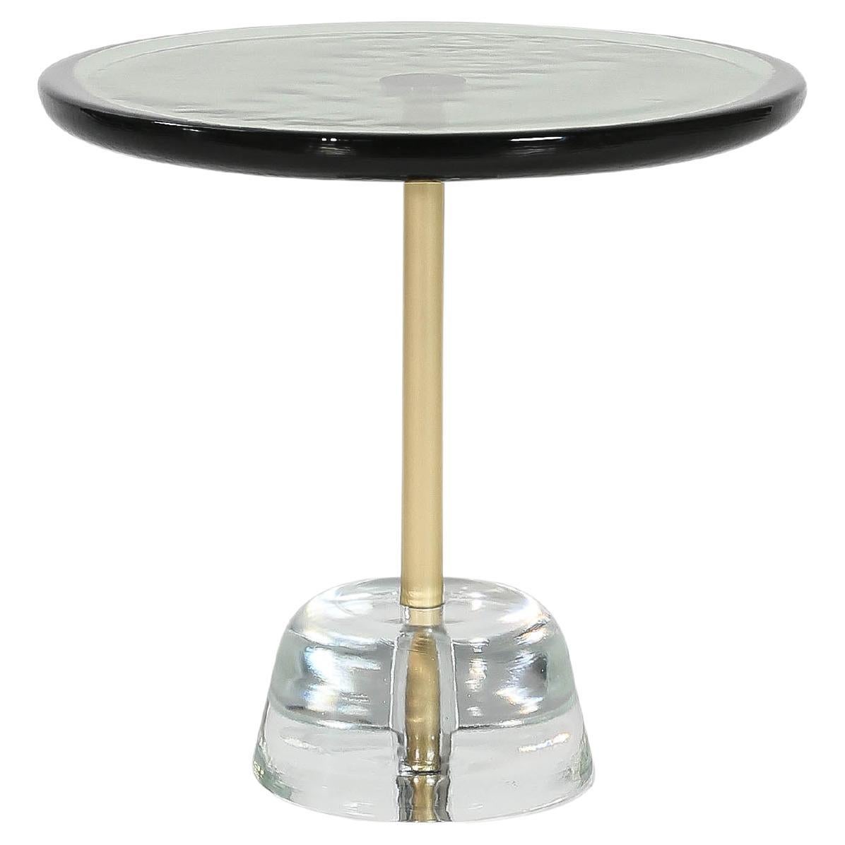 Pina Low Green Brass Transparent Side Table by Pulpo For Sale