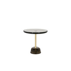 Pina Low Light Grey Brass Side Table by Pulpo