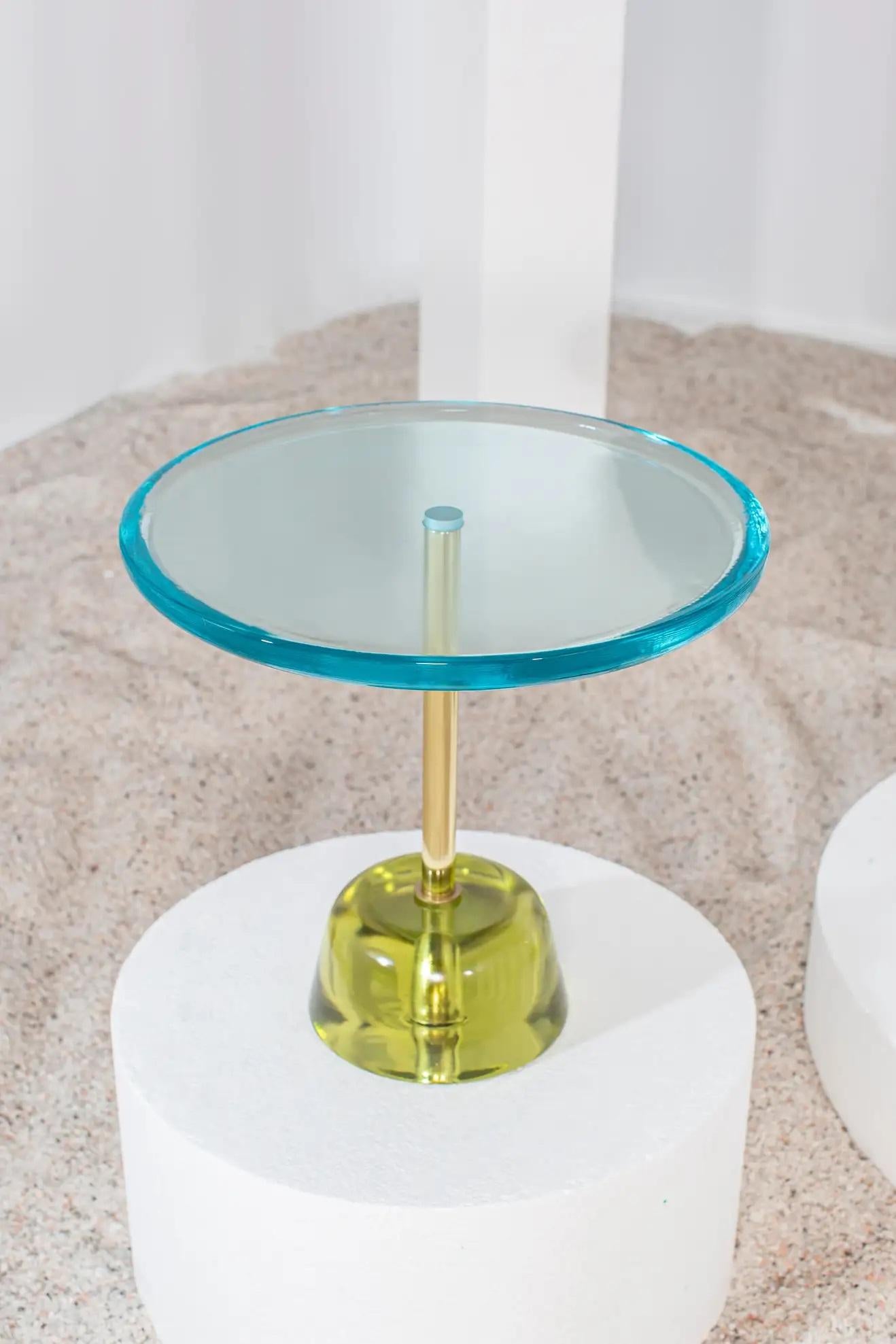 Pina Low Side Table in Glass & Steel, Green/Black, by Sebastian Herkner for Pulpo 3