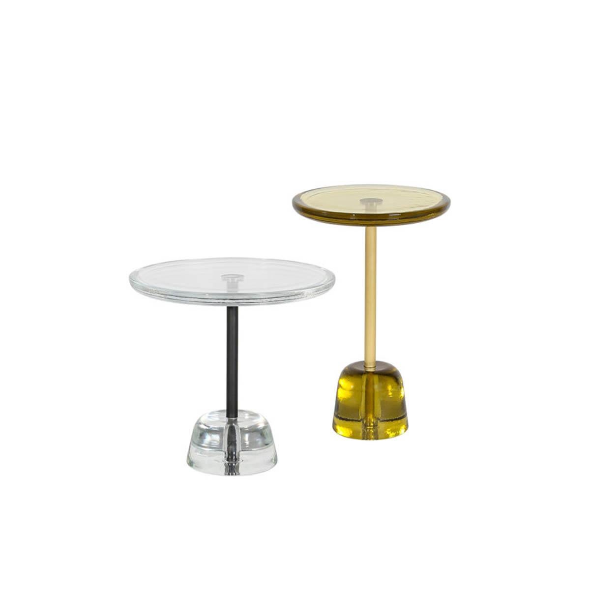 Pina Low Side Table in Glass & Steel, Green/Black, by Sebastian Herkner for Pulpo In New Condition In Dubai, AE