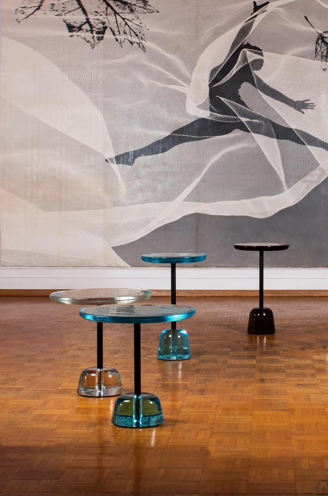 Pina Low Side Table in Glass & Steel, Green/Black, by Sebastian Herkner for Pulpo 1