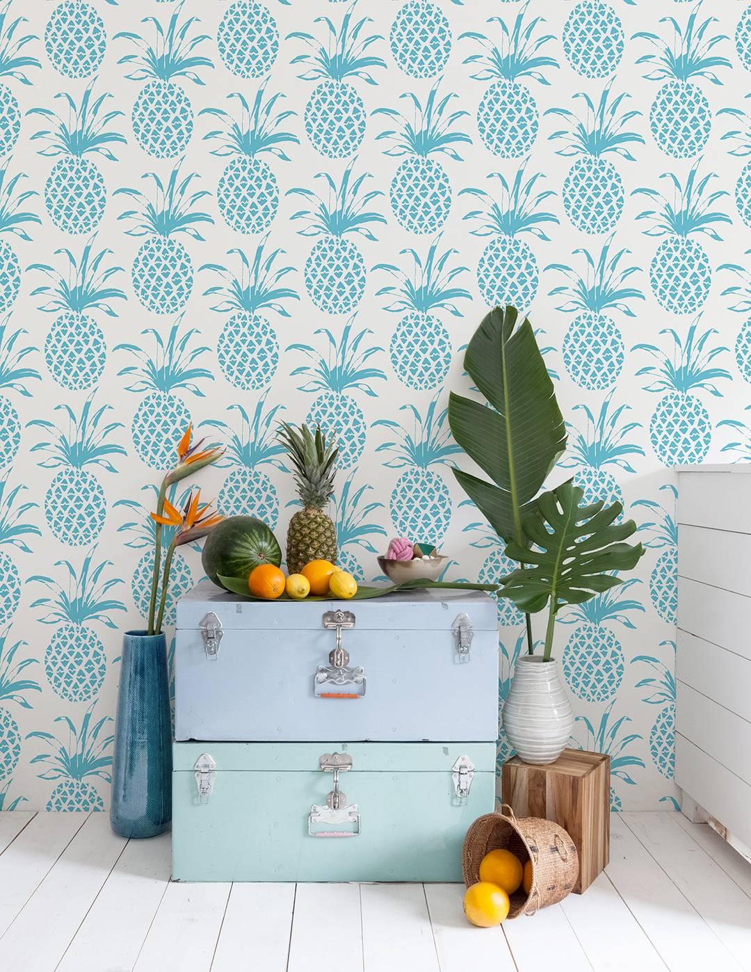 There's no better way to say welcome than with our pineapple wallpaper!
 
Samples are available for $18 including US shipping, please message us to purchase.  

Printing: Digital pigment print (minimum order of 4 rolls), or screen-printed by hand