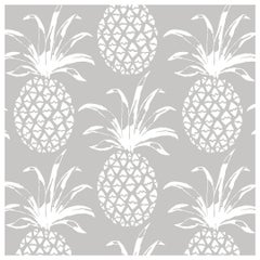 Piña Sola Designer Wallpaper in Heather 'White and Grey'