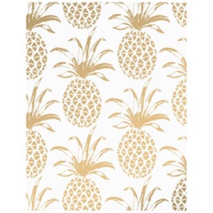 Piña Sola Designertapete in Sphinx 'Metallic Gold auf Weiß'