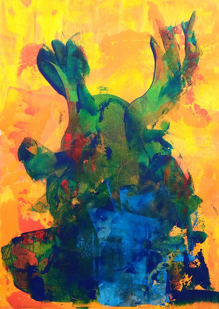 Pinar Akbaba Abstract, Painting, Acrylic on Paper For Sale at 1stDibs