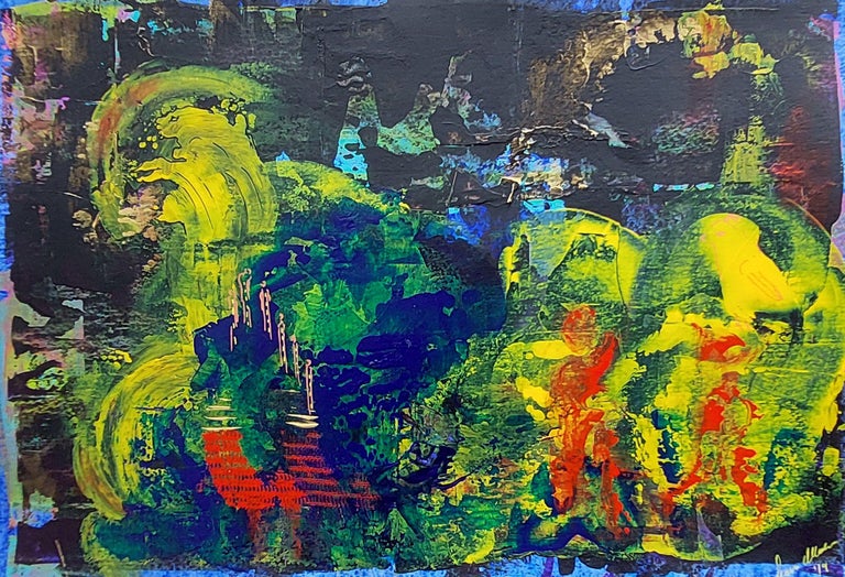 Pinar Akbaba Abstract, Painting, Acrylic on Paper For Sale at 1stDibs