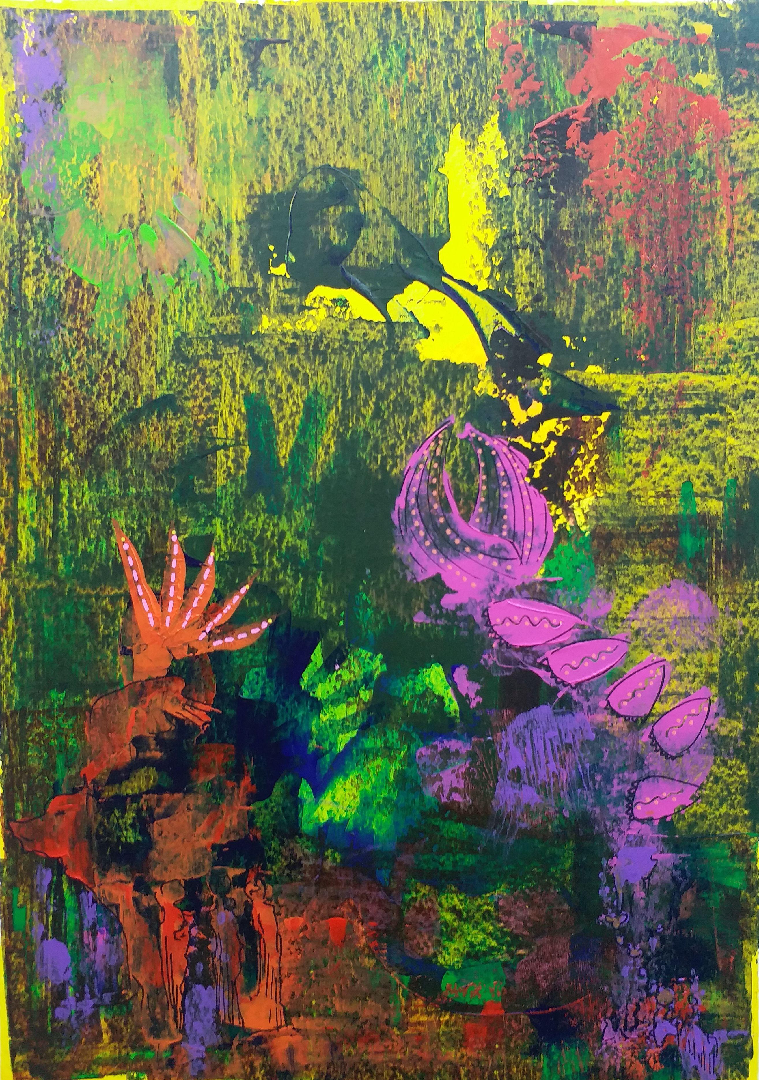 Astratto, Pittura, Acrilico su carta - Painting di Pinar Akbaba