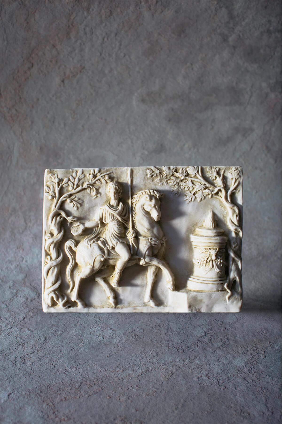 Cast Pinax Relief Made with Compressed Marble Powder 'Ephesus Museum' Statue For Sale