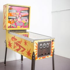 Mid Century Modern German Pinball Machine “Firecracker” Art by Jerry Kelly, 1971