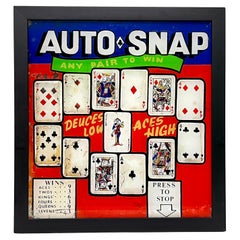 Pinball Playing Cards Backglass Framed as Found Art