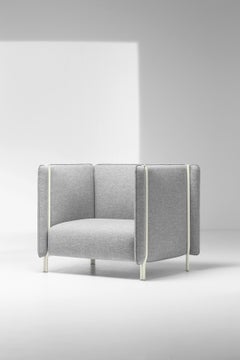 Pinch Armchair in Super Remix 3 Upholstery with Ivory Base by Skrivo Design