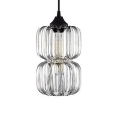 Pinch Prisma Crystal Handblown Modern Glass Pendant Light, Made in the USA