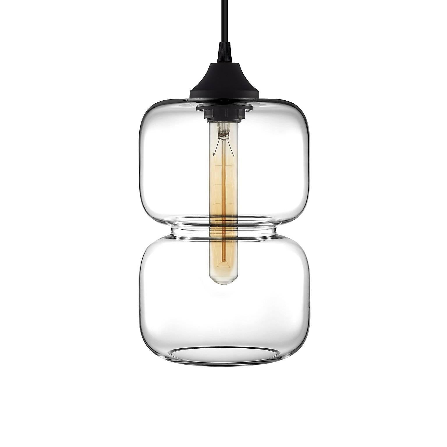 Pinch Prisma Crystal Handblown Modern Glass Pendant Light, Made in the USA