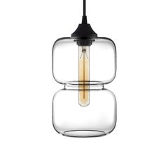 Lampe à suspension moderne en verre soufflé à la main Pinch Prisma en cristal, fabriquée aux États-Unis