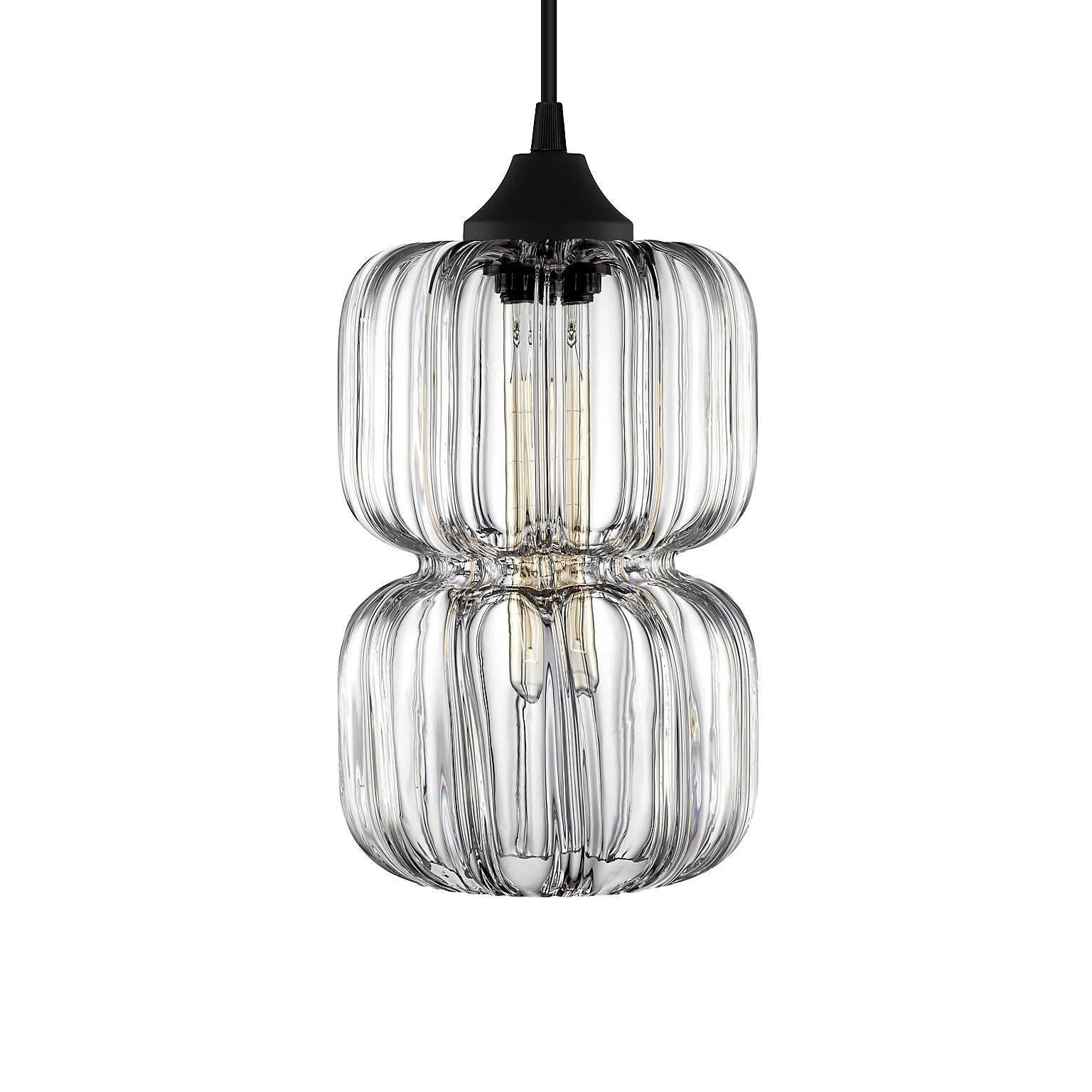 Pinch Prisma Optique Handblown Modern Glass Pendant Light, Made in the USA