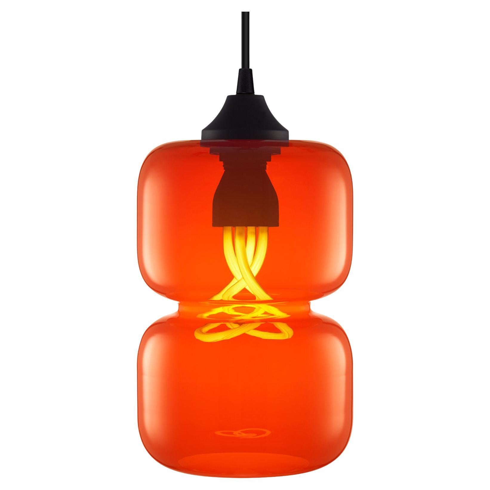 Pinch Tulip Handblown Modern Glass Pendant Light, Made in the USA For Sale