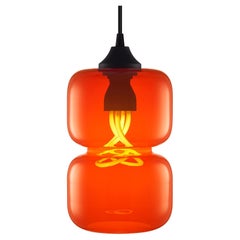Lampe à suspension moderne en verre soufflé à la main Pinch Tulip, fabriquée aux États-Unis
