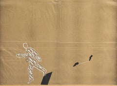 Pinchas Cohen Gan (geb. 1942), Ohne Titel, Mischtechnik auf Zeitungspapier, ca. 1970er Jahre