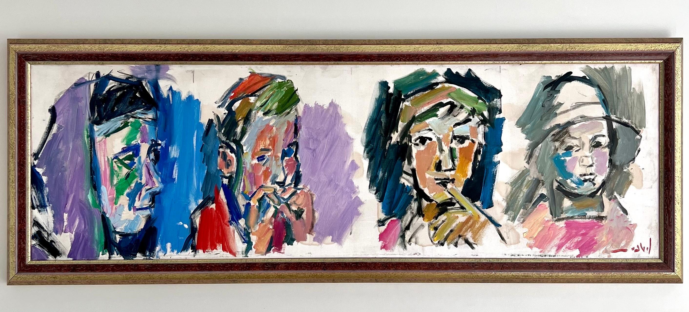 Gran cuadro al óleo israelí Pinchas Litvinovsky Jerusalén Israel Escuela Bezalel en venta 1