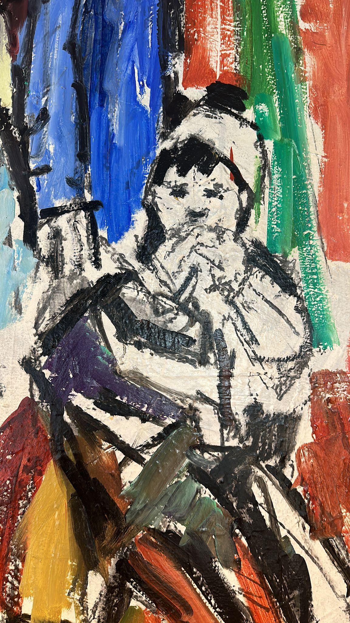 Mid-20th Century Pinchas Litvinovsky, Untitled, Large Painting of a Bris For Sale
