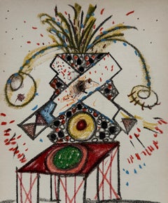 Polish French Figurative Abstract Art Brut Expressionist Lithograph Maryan