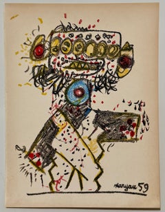 Lithographie de Maryan, Art abstrait et expressionniste brutaliste polonaise