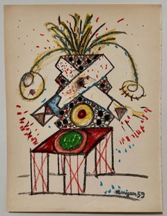 Lithographie de Maryan, Art abstrait et expressionniste brutaliste polonaise