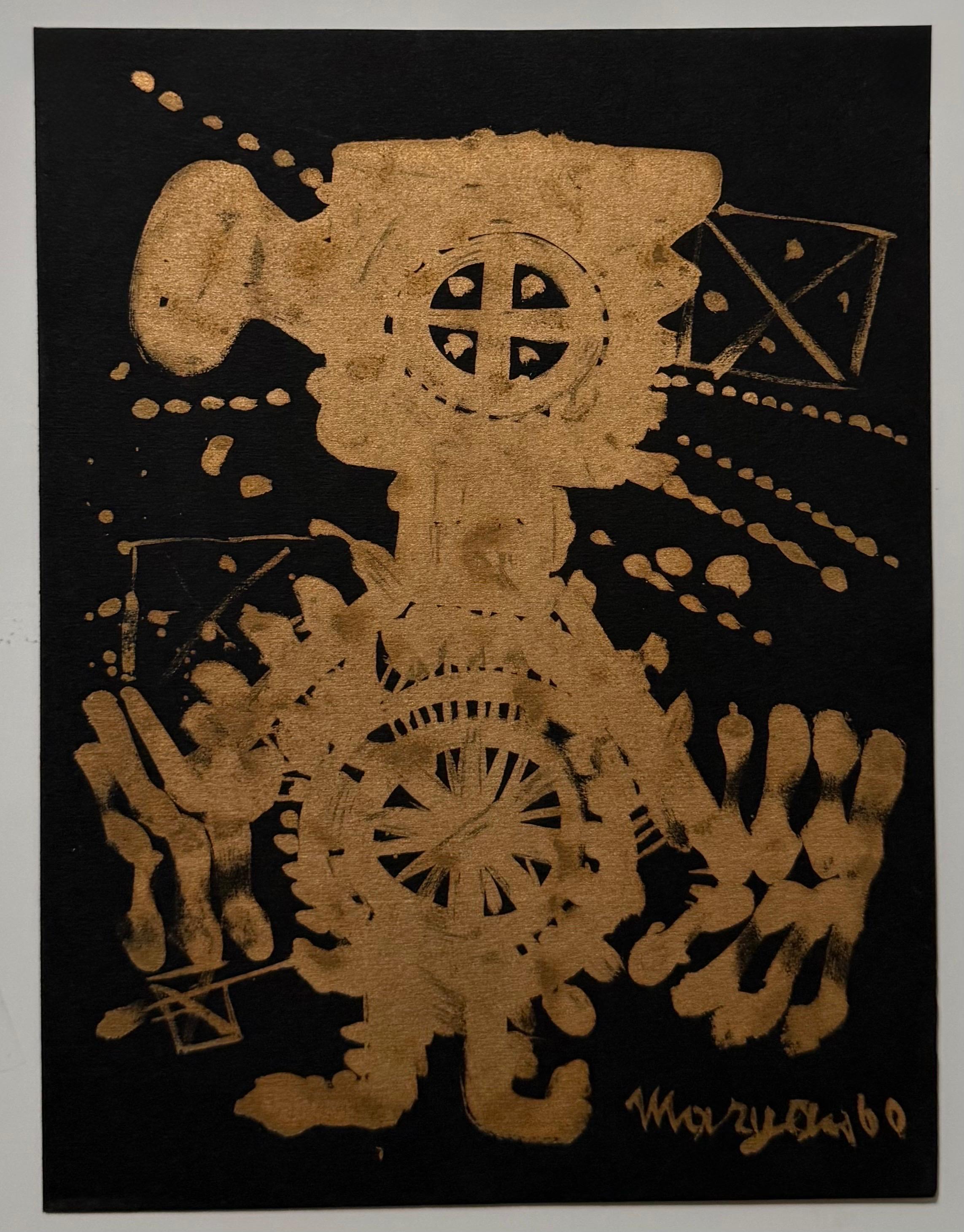 Polacco Francese Arte astratta figurativa Brut Espressionista Litografia Maryan