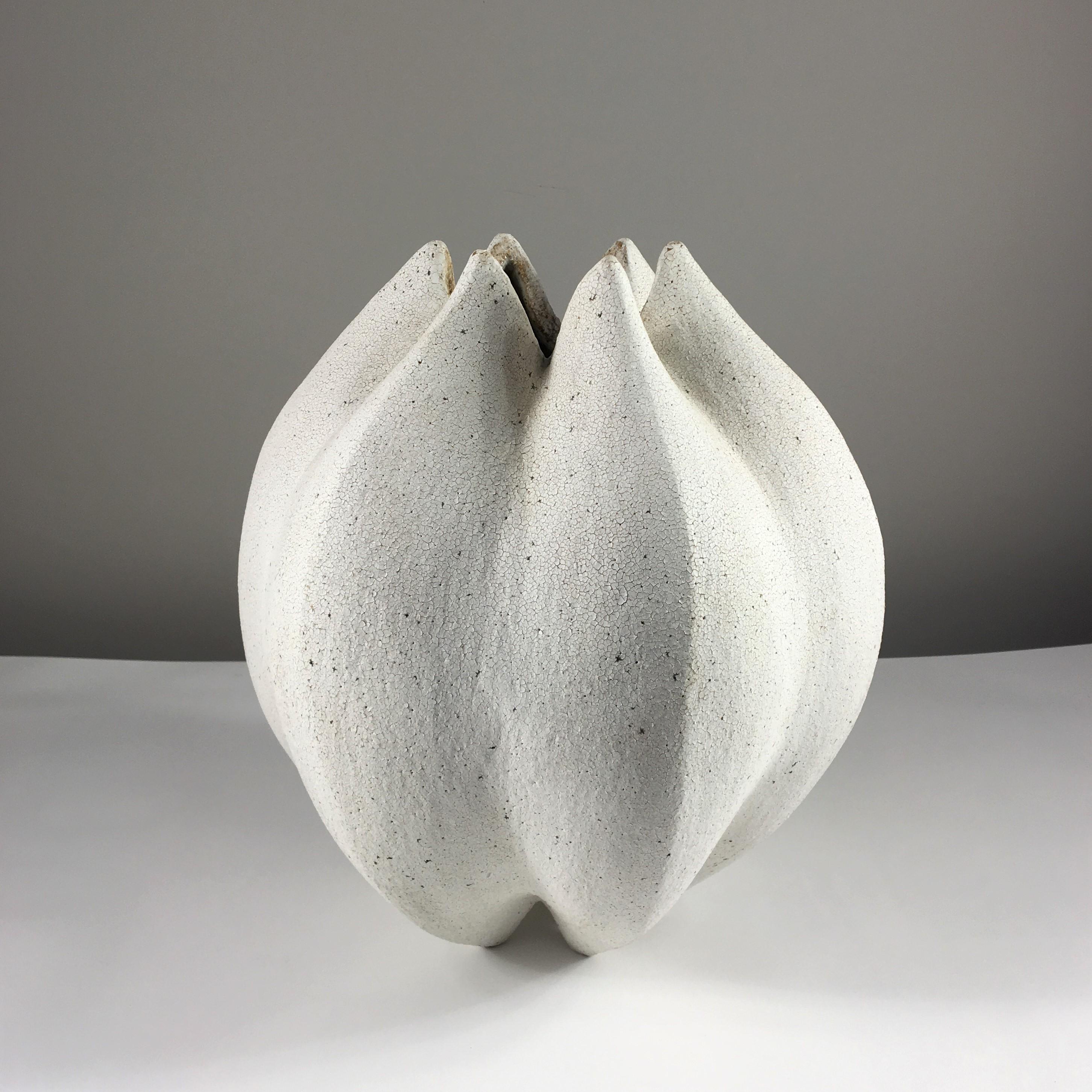 Organic Modern Pinched Blossom Vase Pottery by Yumiko Kuga For Sale