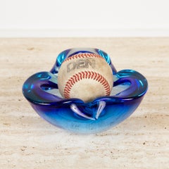 Pinched Blue Sommerso Glass Bowl