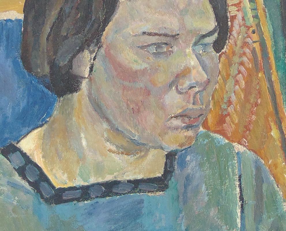 Female Portrait - Russian Ukrainian Cubism - Cubist Painting by Pinchus Kremegne