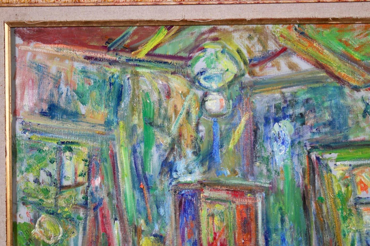 Le Salon - 20th Century Expressionist Oil, Interior by Pinchus Kremegne 1