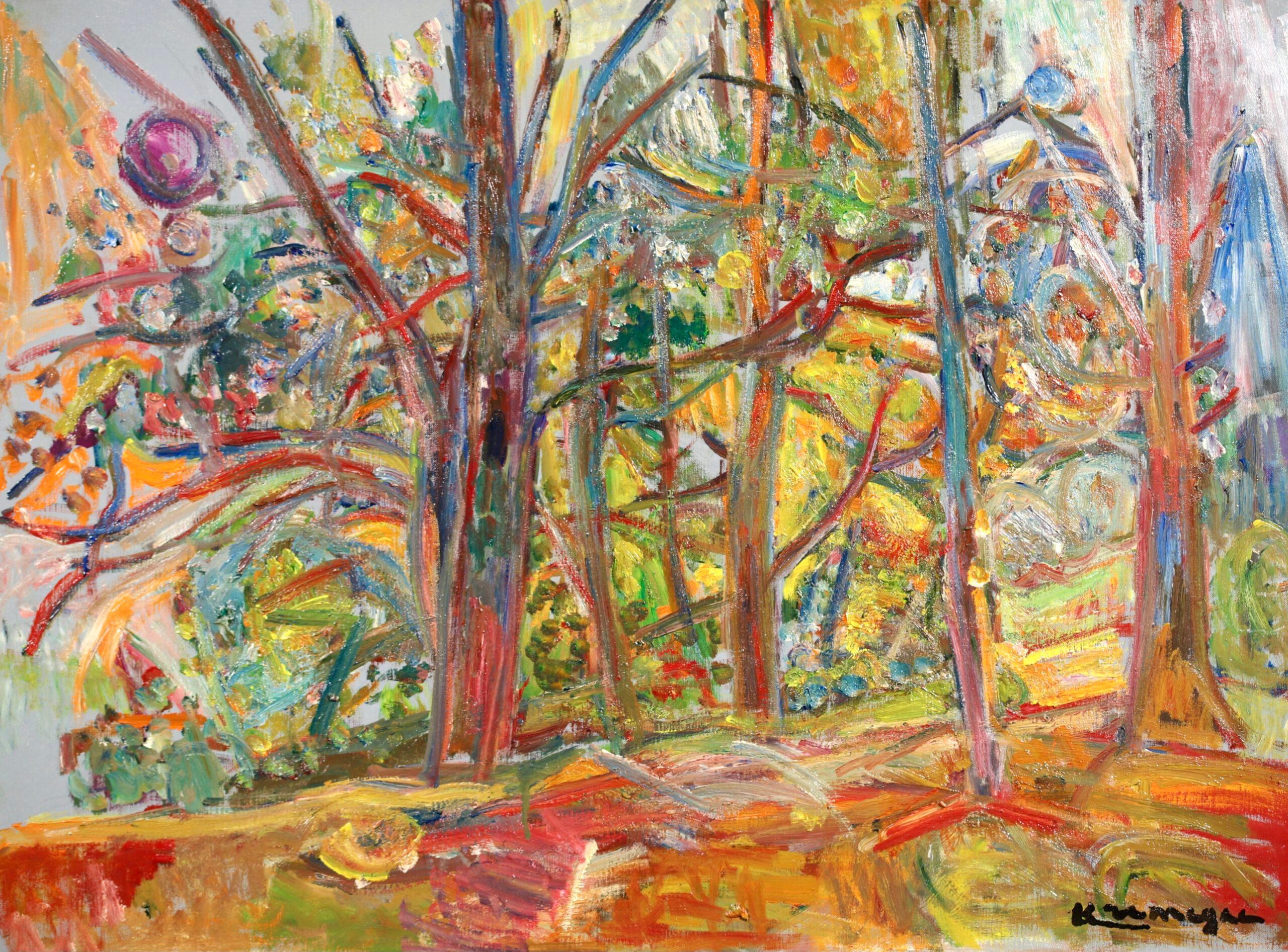 Paysage a Ceret - Pyrennes - Paysage expressionniste - Huile de Pinchus Kremegne en vente 1