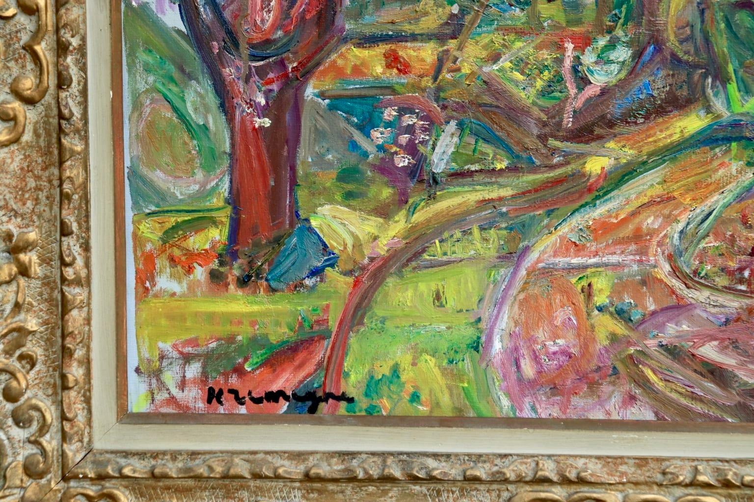Paysage a Ceret - Pyrennes - Expressionist Oil, Landscape by Pinchus Kremegne 1