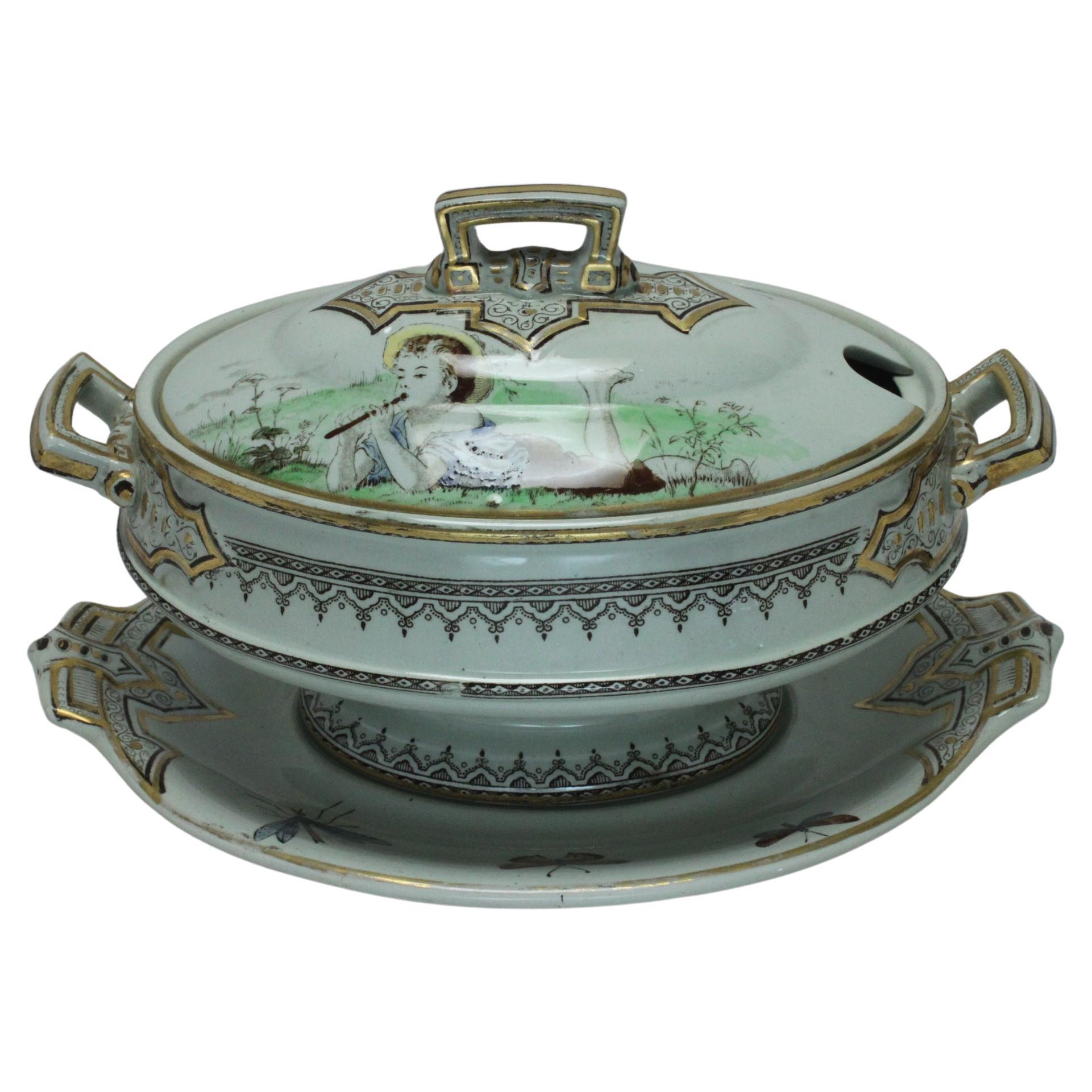 Pinder, Bourne & Co. Sauce Tureen on Stand For Sale
