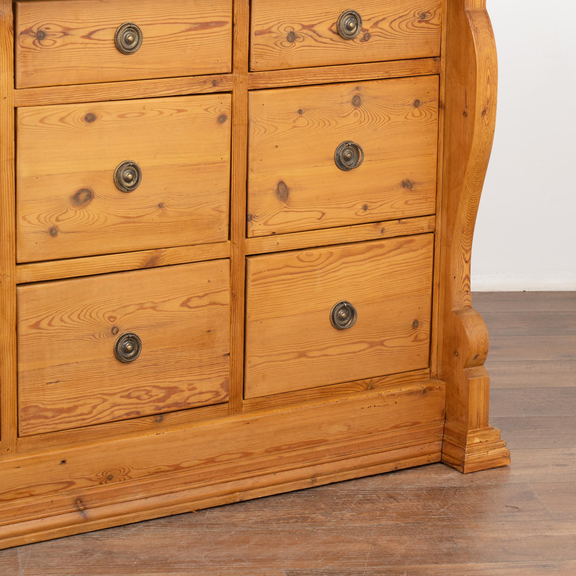 Pine 12 Drawer Apothecary Shop Counter Sideboard, Denmark circa 1880 1