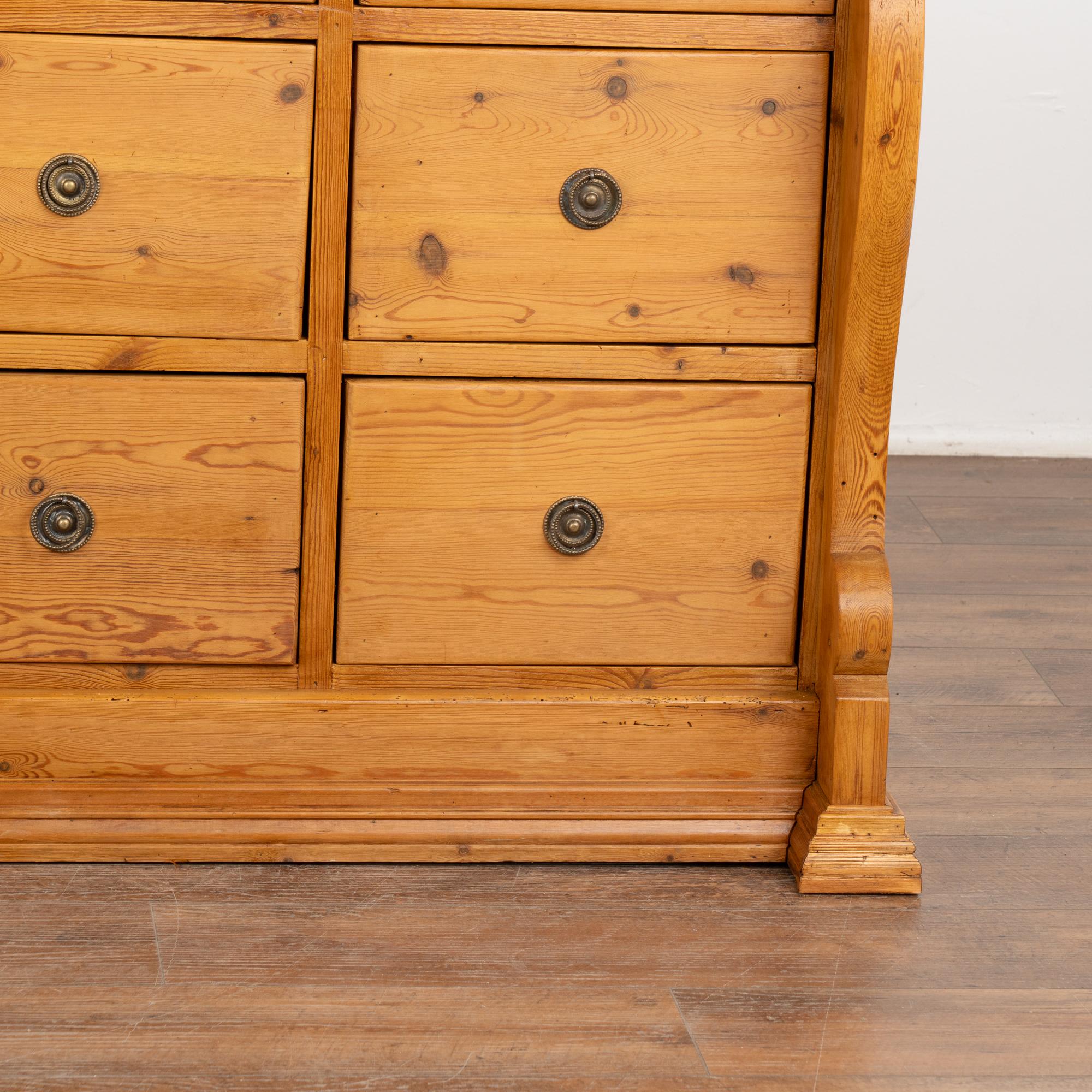 Pine 12 Drawer Apothecary Shop Counter Sideboard, Denmark circa 1880 2