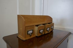 Pine 4 Drawer Card Index Filing Cabinet