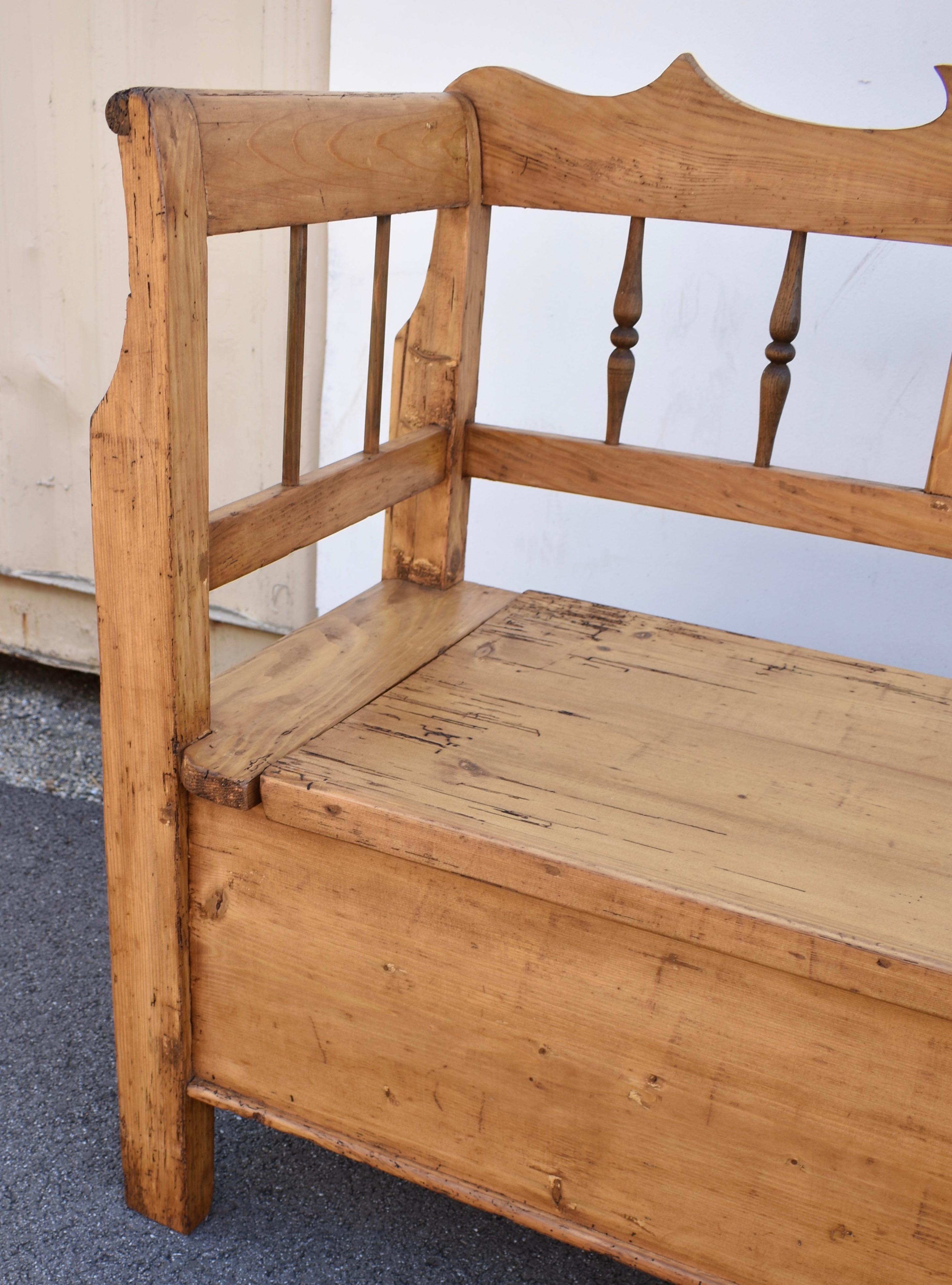 Pine and Beech Storage Bench or Settle 3