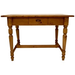 Pine and Beech Stretcher Base Writing Table