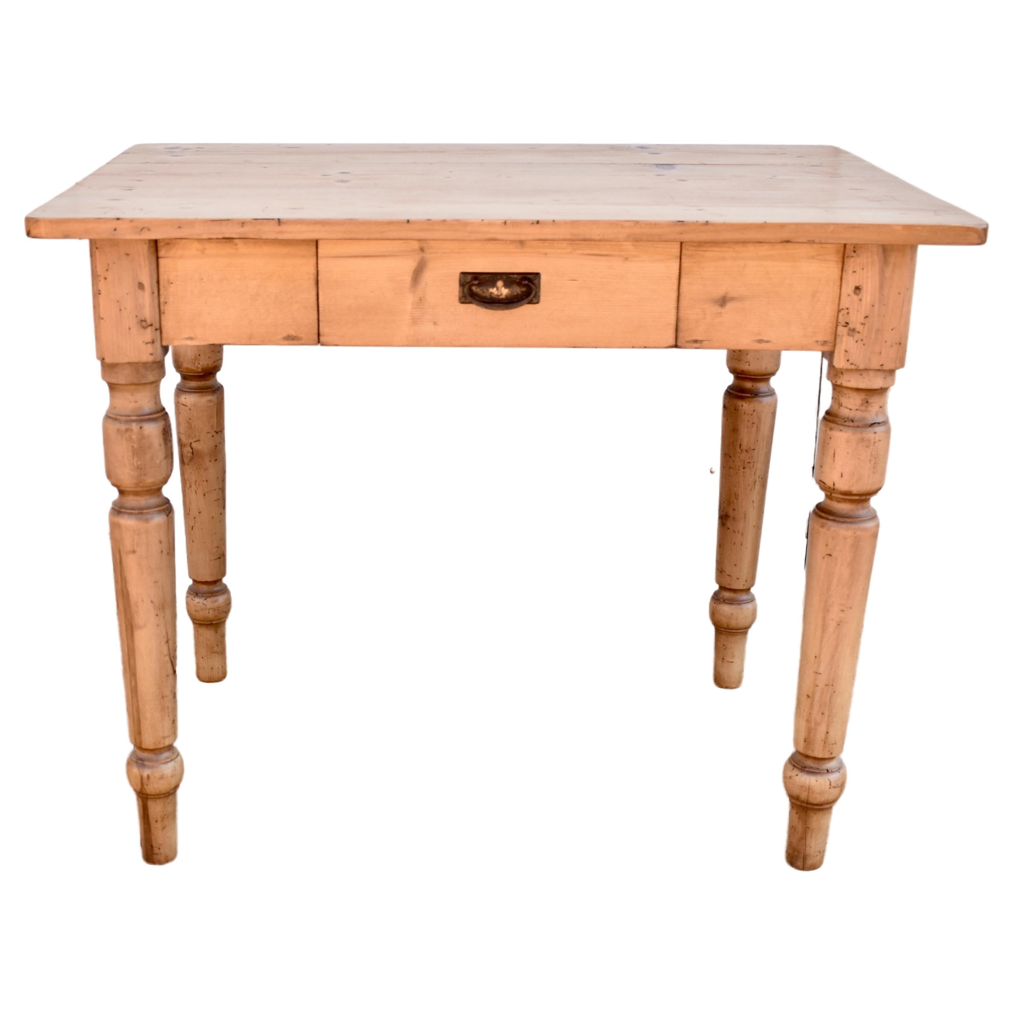 Pine and Beech Turned Leg Writing Table For Sale