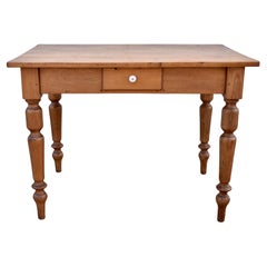 Pine and Beech Turned Leg Writing Table