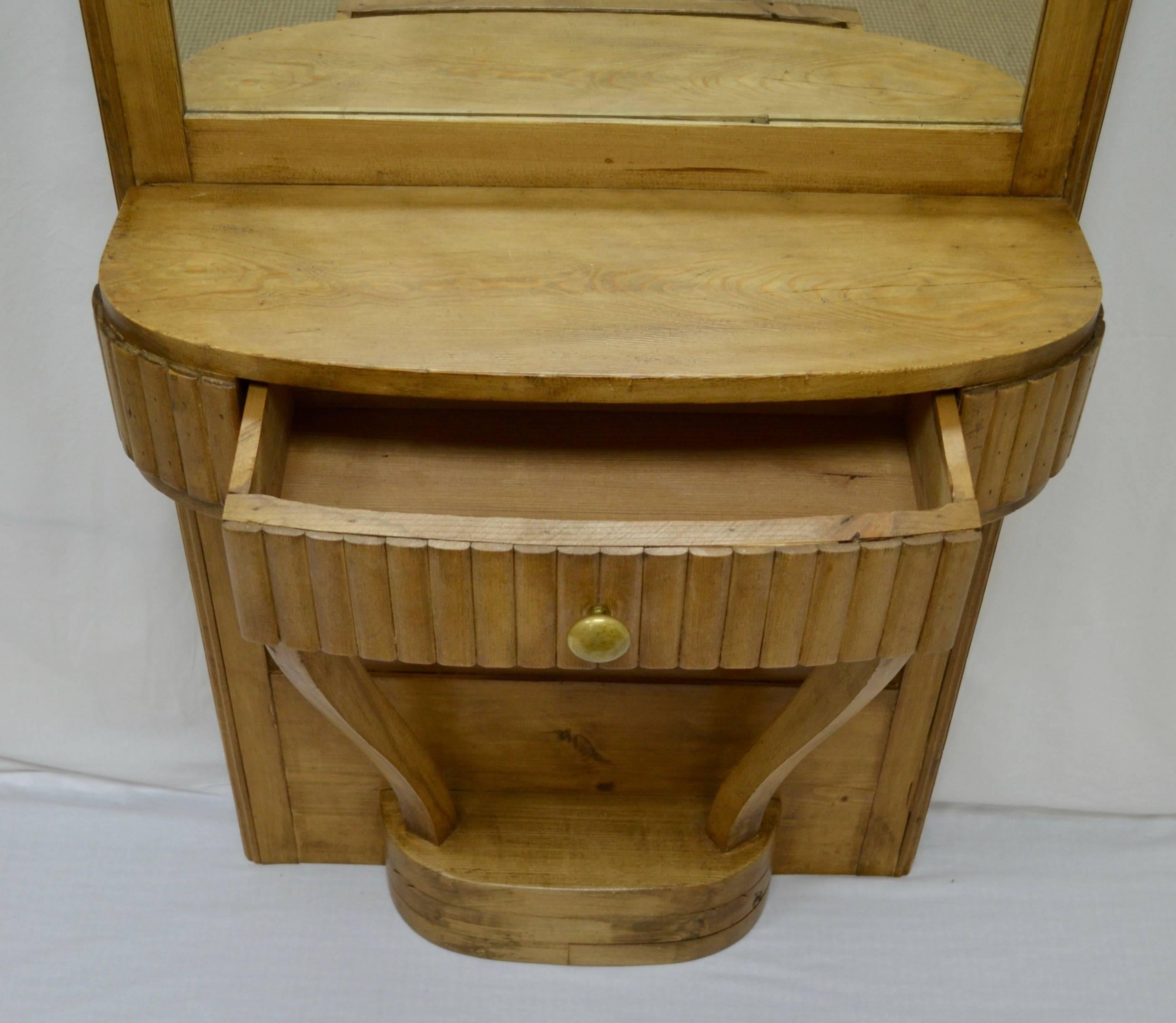 Pine and Beechwood Pier or Console Mirror 4