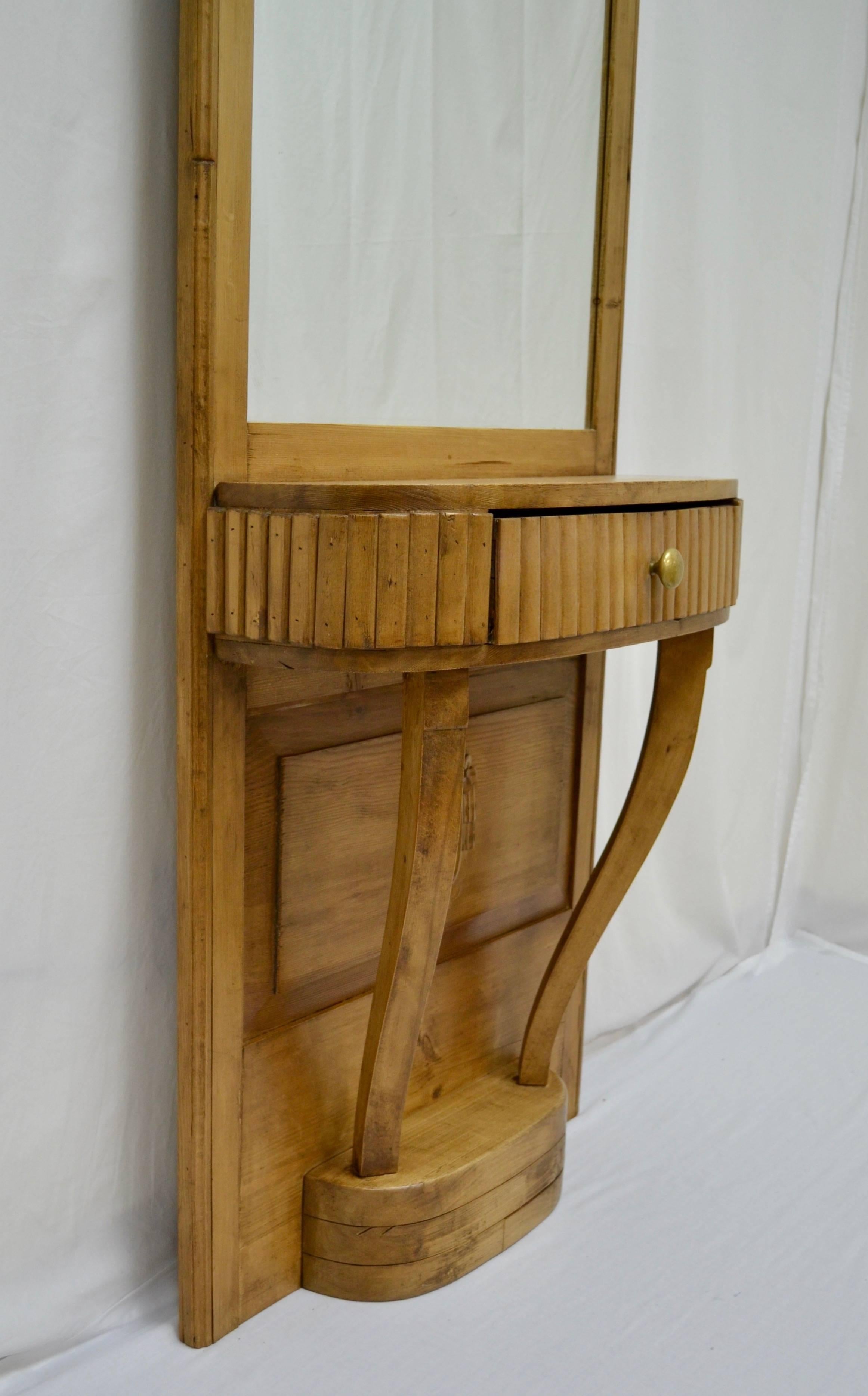 Pine and Beechwood Pier or Console Mirror 5
