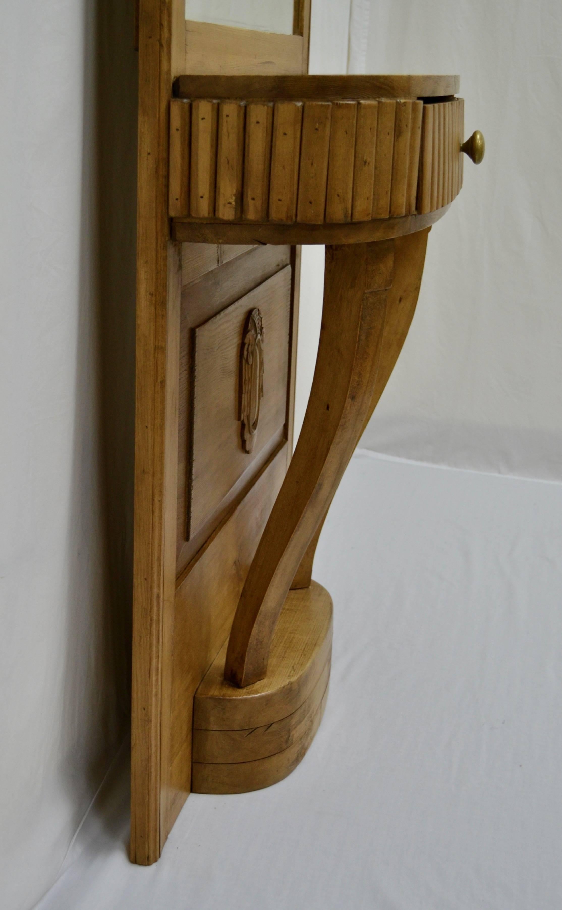 Pine and Beechwood Pier or Console Mirror 6