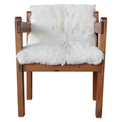 Pine and Cowhide Chair, 1970s