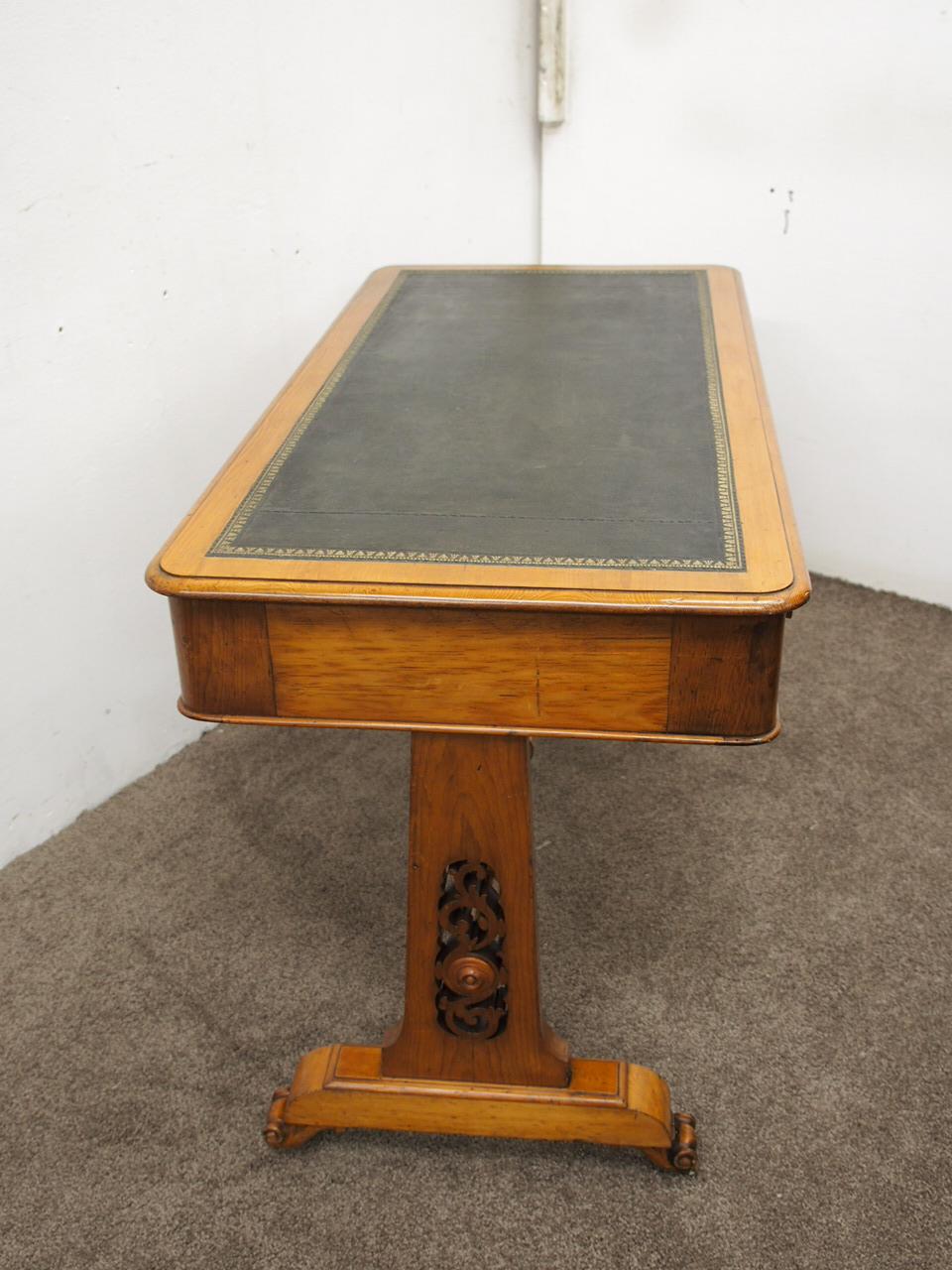 Pine and Green Leather Library Table, circa 1860 6